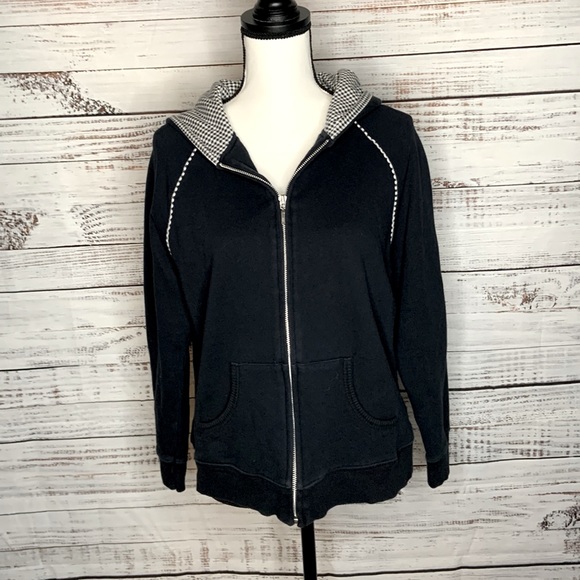 Ladies Zip up thin black and white jacket by Kim Rogers Size PL - Picture 1 of 5